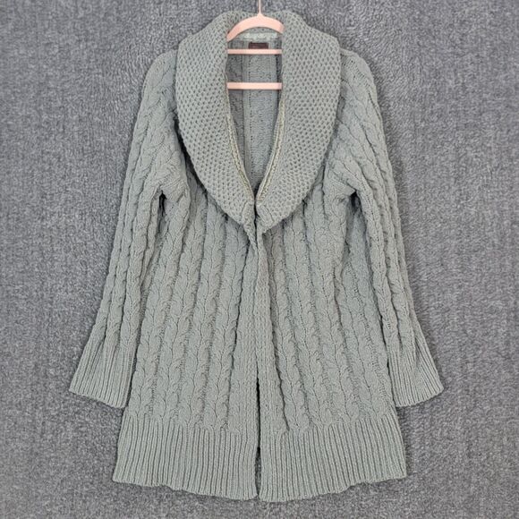 POL Cardigan Sweater Womens Small Sage Green Chunky Cozy Knit Shawl Collar - Picture 1 of 13